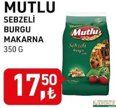 MUTLU SEBZELİ BURGU MAKARNA 350 G